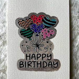 Herzballons – Happy Birthday Karte