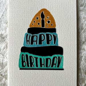 Schichtentorte – Happy Birthday Karte