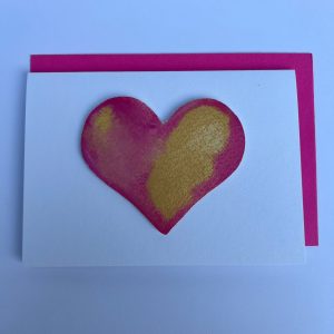 Herzensgruß – Aquarell-Herz Pink-Magenta