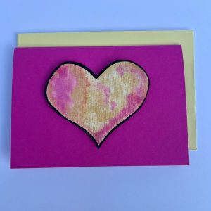 Wunderkarte – Aquarell-Herz Pink/Apricot/Creme