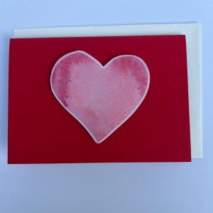 Herzbotschaft – Zartes rosa Aquarell-Herz