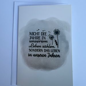 Jahresglanz – „Nicht die Jahre in unserem Leben zählen, sondern das Lebe…“